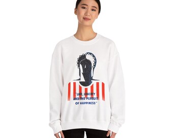 Modernist Lady Liberty Sweatshirt | Life Liberty Pursuit of Happiness | Jacques Minkus WWII Art