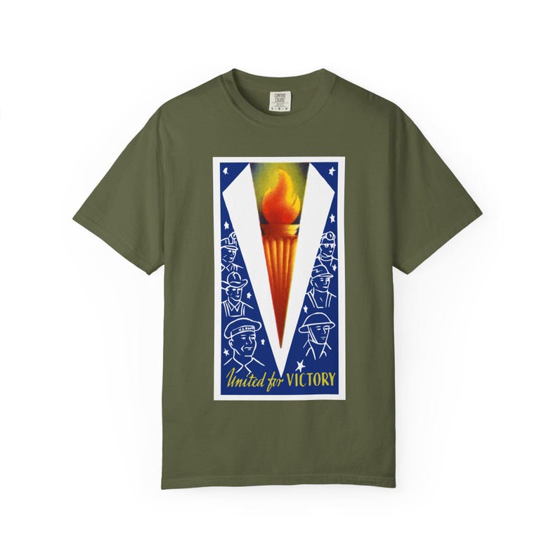 United for Victory T-Shirt | WWII V for Victory image 13