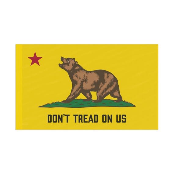California Flag Roaring Bear Protest Against ICE, Double Sided Flag, Gadsden Flag, Political Activist Gift, Protester