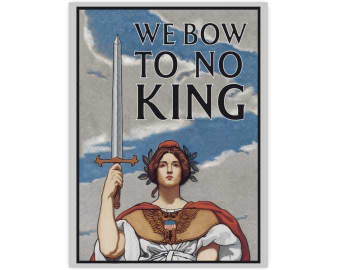 Featured listing image: Matte Poster, Goddess Columbia Sword Aloft WW1 Recruitment Art, Vertical & Horizontal Prints, US Navy, Liberty Wall Decor, Patriotic Home