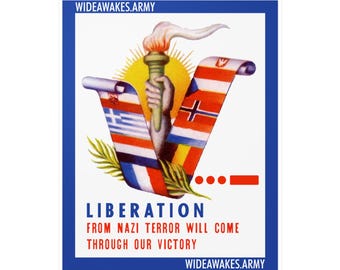 THROUGH OUR VICTORY | Torch of Liberation Decal | Flags of Occupied Europe
