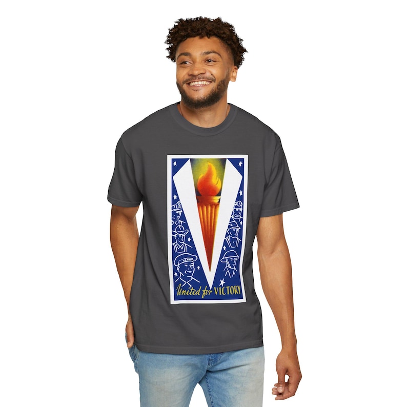 United for Victory T-Shirt | WWII V for Victory image 6