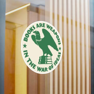 Book Lover Gift Decal, Books are Weapons Sticker for Laptop, Librarian Gift, FDR Quote, Library Art, Read Banned Books image 6