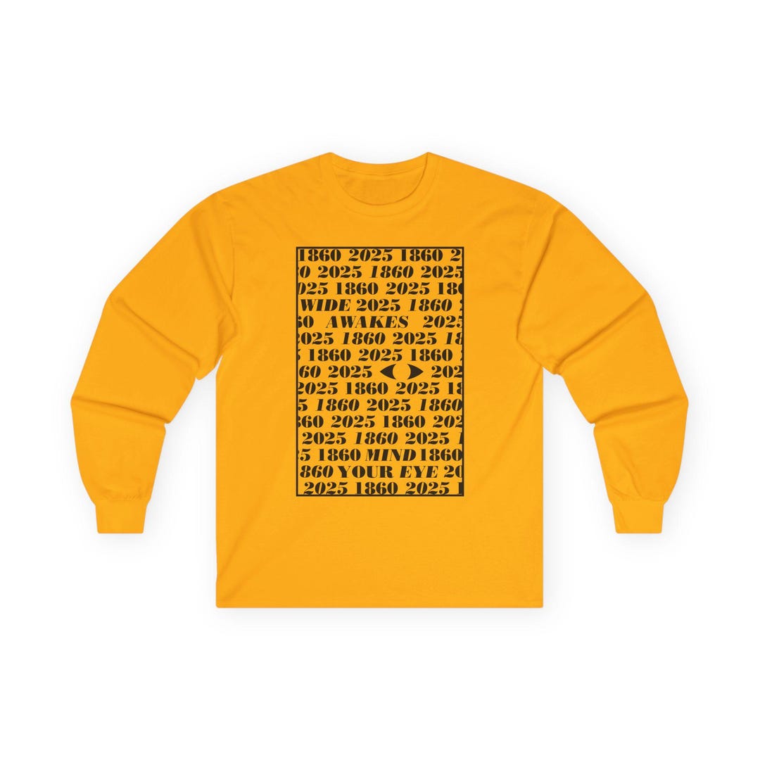 Men’s CB Typography LongSleeve 1860 / 2025 | Typography Art Long Sleeve Tee | Wide Awakes - Etsy