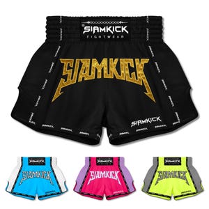 SIAMKICK Muay Thai Boxing Shorts, Authentic Kickboxing Shorts for Men & Women (Superstar Series)