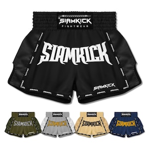 SIAMKICK Muay Thai Boxing Shorts, Authentic Kickboxing Shorts for Men & Women (Warpath Series)