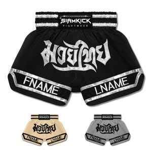 SIAMKICK Custom Muay Thai Boxing Shorts, Authentic Kickboxing Shorts for Men & Women (Ace Series)