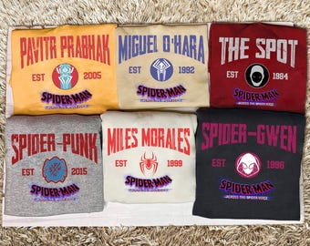 Spider-Man Across the Spider-Verse Characters Shirts, Spider Man 2026 Sweatshirt, Miles Morales Shirt, Black Spider Man Tee