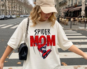 Spider Mom Comfort Color Shirt, Superhero Family Matching Shirt, Mother's Day Gift, Birthday Gift For Mom, Spider Man Shirt