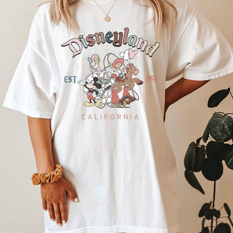Retro Disneyland Est 1955 California Tee, Vintage Disneyland Sweatshirt, Disney Family Hoodie, Toy Story Sweatshirt, Disney's Gift image 1