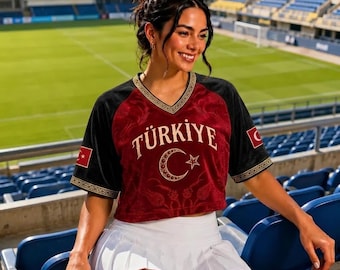 Personalisierte Türkei Fußball Trikot, Benutzerdefinierte Rücken Name Nummer Türkiye Fan Shirt für Männer und Frauen