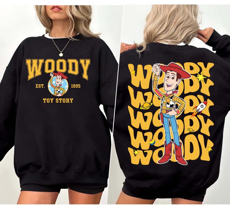 Disney Toy Story Woody-tröja, Sheriff Woody-tröja, Toy Story Country-luvtröja, Disney-resetröja, True Story-tröjor bild 1