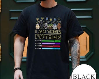 Camiseta personalizada "Soy su padre", camiseta para papá, Día del Padre, sudadera de Star Wars para padre, camiseta personalizada con sables de luz, sudadera con capucha para papá