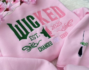 Sudadera bordada de Wicked Musical, regalo para fans de Elphaba Glinda