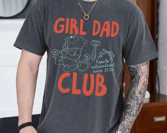 Camiseta personalizada para papás y niñas, sudadera de Winnie the Pooh para papá, camiseta Comfort Colors para papás y niñas, regalo para papás primerizos, Club Pooh