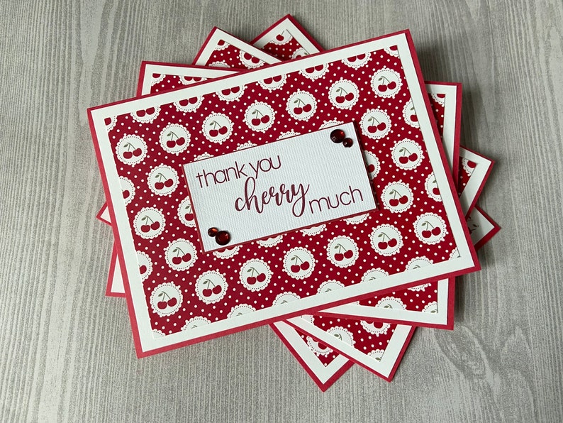 Fruit Red Pun 4 Cherry Thank You Notes