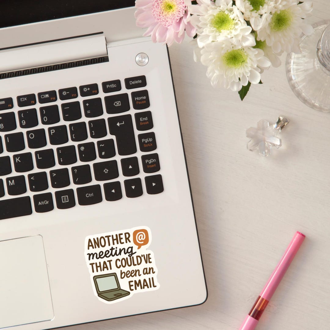 Humorous Office Kiss-cut Vinyl Decals, Funny Laptop Stickers, Work From ...