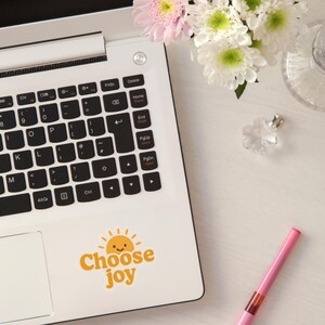 Cheerful Vinyl Decals for Joyful Spaces, Stickers for Windows, Laptops, Journals, Home Decor, Choose Joy Quote Decor