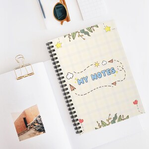 Whimsical Spiral Notebook - My Notes, Cute Journal, School Supplies, Gift for Students, Note-taking, Doodle Book, Everyday Organizer