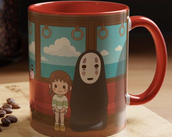 Spirited Away Inspired Mug: Ghibli Anime Fan Art Ceramic Coffee Cup
