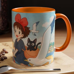 Kiki's Delivery Service Inspired Mug: Ghibli Anime Fan Art Ceramic Coffee Cup