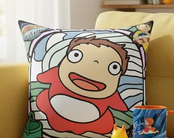 Almofada decorativa Ponyo | Almofada com tema oceânico | Decoração inspirada no Studio Ghibli
