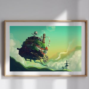 Howl’s Moving Castle Wall Art – Ghibli Inspired Digital Download – Printable Anime Decor