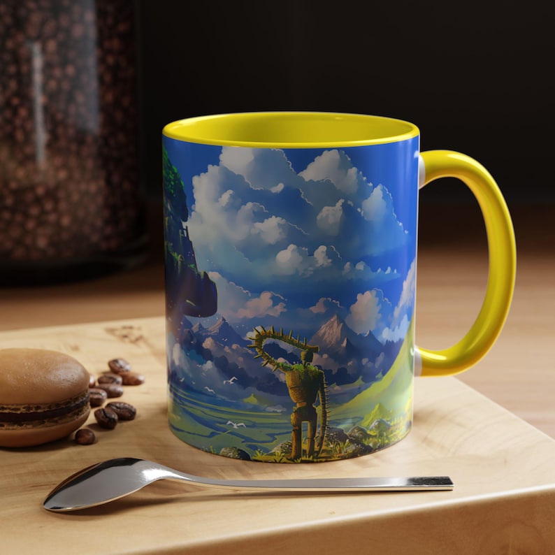 Tazza "Il castello nel cielo": tazza da caffè in ceramica ispirata all'anime Ghibli. immagine 4