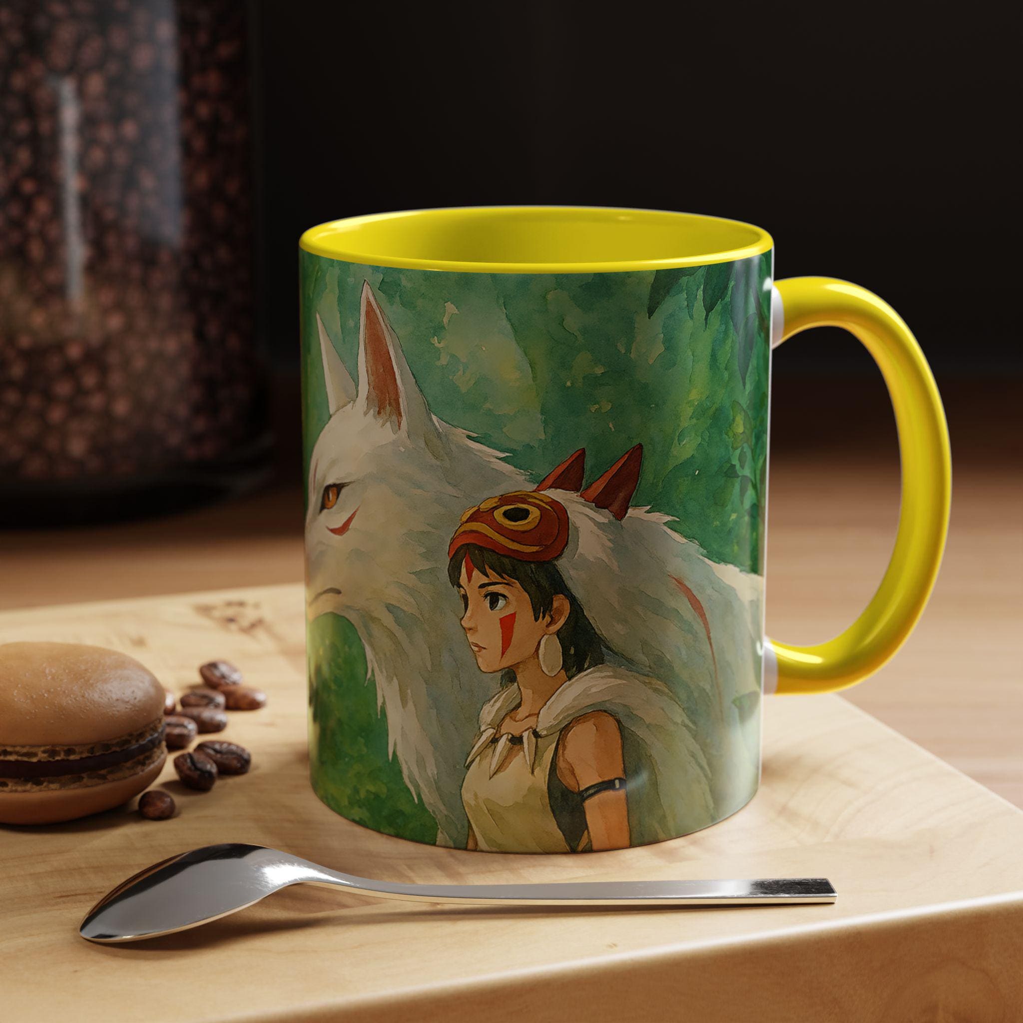 もののけ姫マグカップ：ジブリアニメファンアート陶器コーヒーカップ