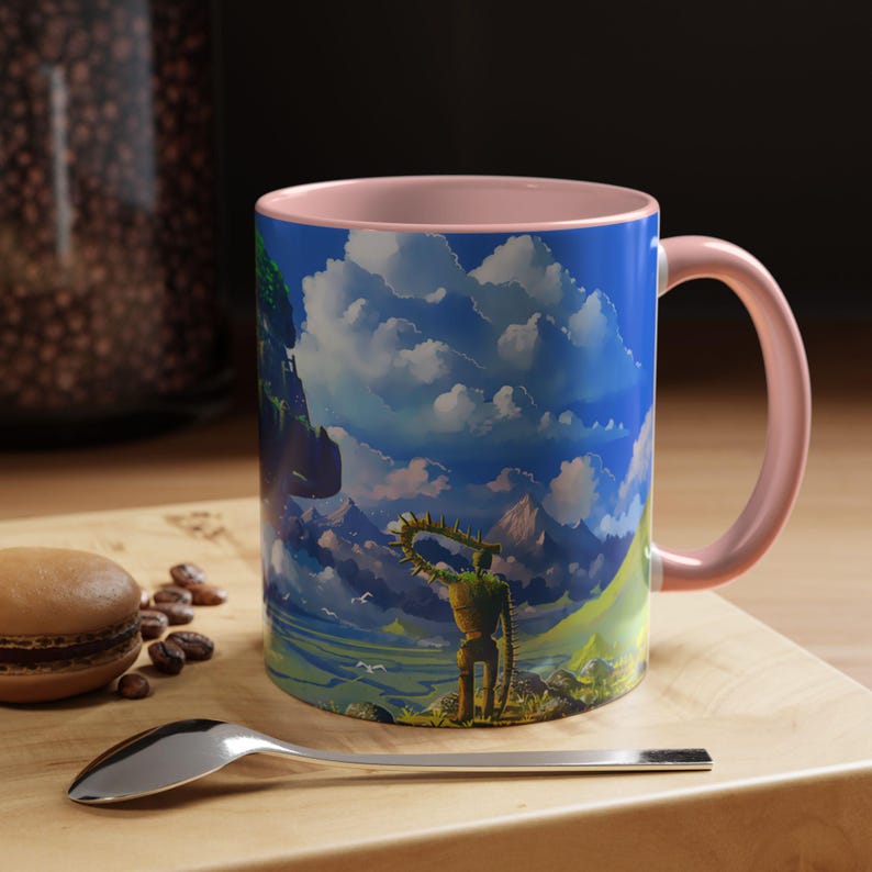 Tazza "Il castello nel cielo": tazza da caffè in ceramica ispirata all'anime Ghibli. immagine 3