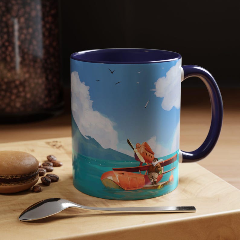 Porco Rosso Inspired Mug | Ghibli Anime Ceramic Cup | Studio Fan Art Coffee Mug | Dishwasher & Microwave Safe image 3