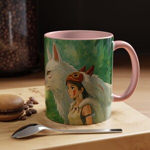 Princess Mononoke Mug: Ghibli Anime Fan Art Ceramic Coffee Cup image 5