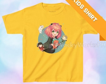Camiseta infantil inspirada em Spy x Family | Camiseta fofa com estampa de anime | Presente para fãs da Anya Forger
