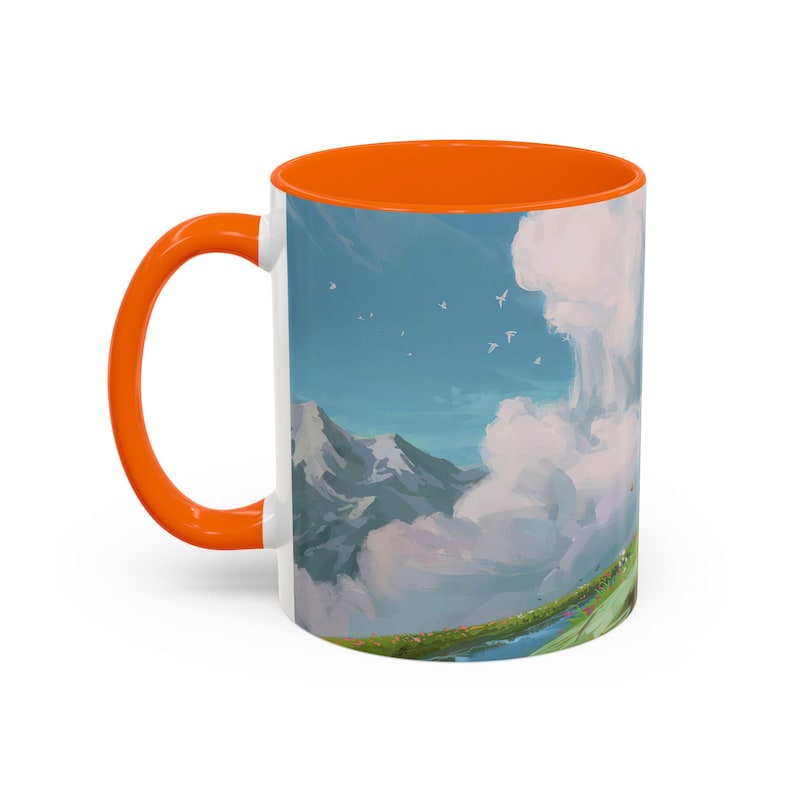 Howl och Sofie-mugg | Howls rörliga slott keramikmugg | Ghibli Anime fanart keramikkaffekopp bild 6
