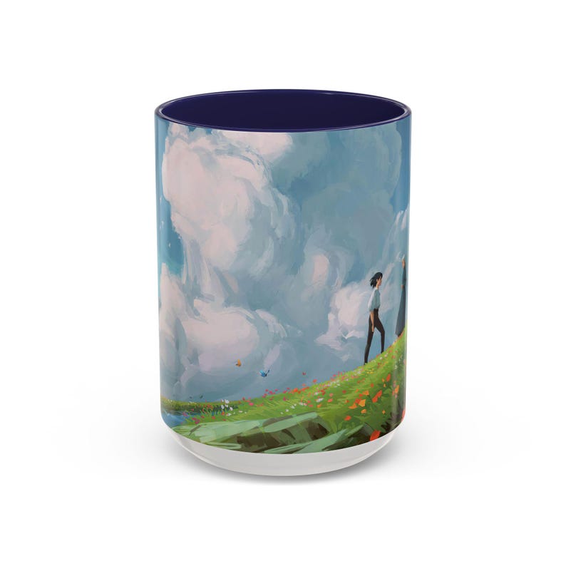 Howl och Sofie-mugg | Howls rörliga slott keramikmugg | Ghibli Anime fanart keramikkaffekopp bild 8