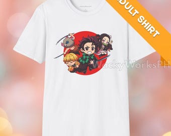 Camiseta Demon Slayer Kimetsu No Yaiba | Camiseta unissex de anime | Camiseta com estampa de mangá chibi