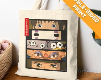 Spirited Away Tote Bag - Studio Ghibli Bag - Anime Bag - Anime Merch - Anime Lover Gift - Gift For Her Chihiro/Haku/No Face - Hayao Miyazaki