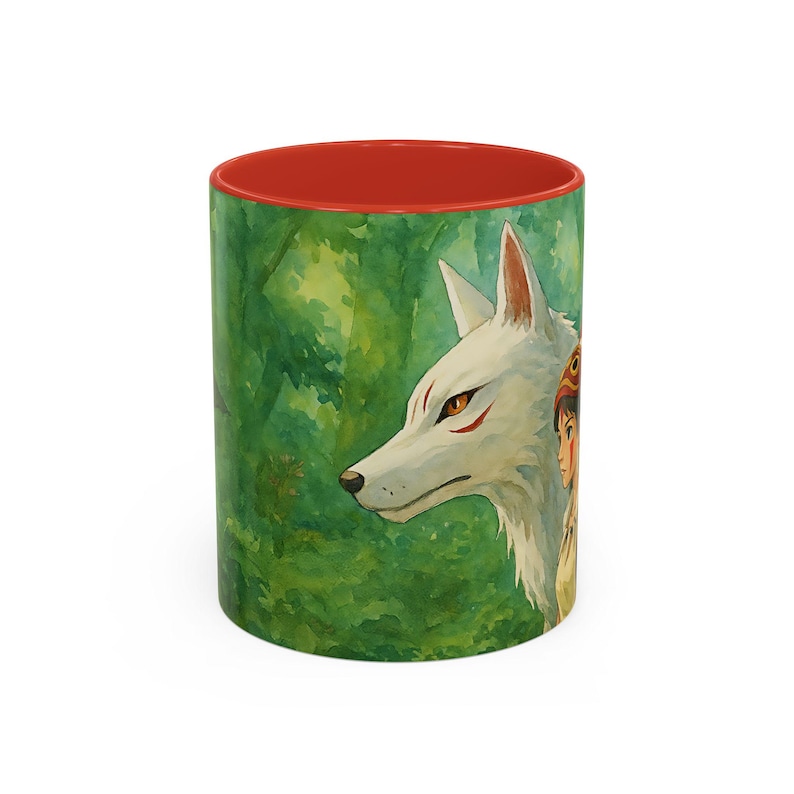 Princess Mononoke Mug: Ghibli Anime Fan Art Ceramic Coffee Cup image 8