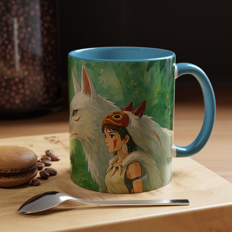 Princess Mononoke Mug: Ghibli Anime Fan Art Ceramic Coffee Cup image 1