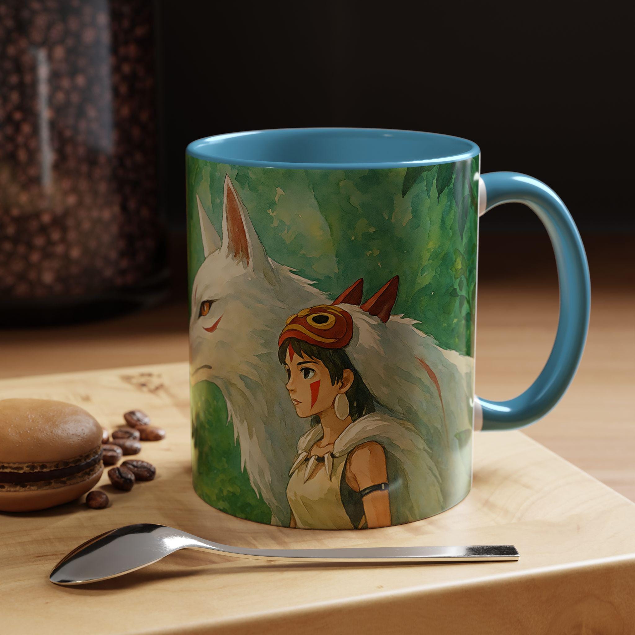 もののけ姫マグカップ：ジブリアニメファンアート陶器コーヒーカップ