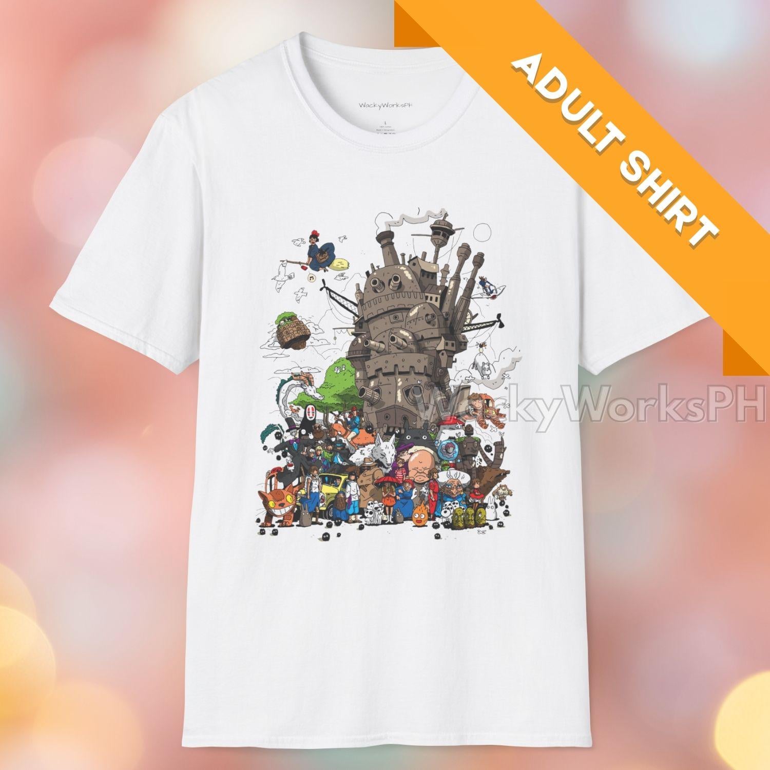 スタジオジブリ風Tシャツ｜アニメマッシュアップ｜ユニセックスソフト