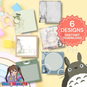 Notatnik Totoro | Notatnik 3X3 | Uroczy notatnik inspirowany studiem Ghibli | Natychmiastowe pobranie