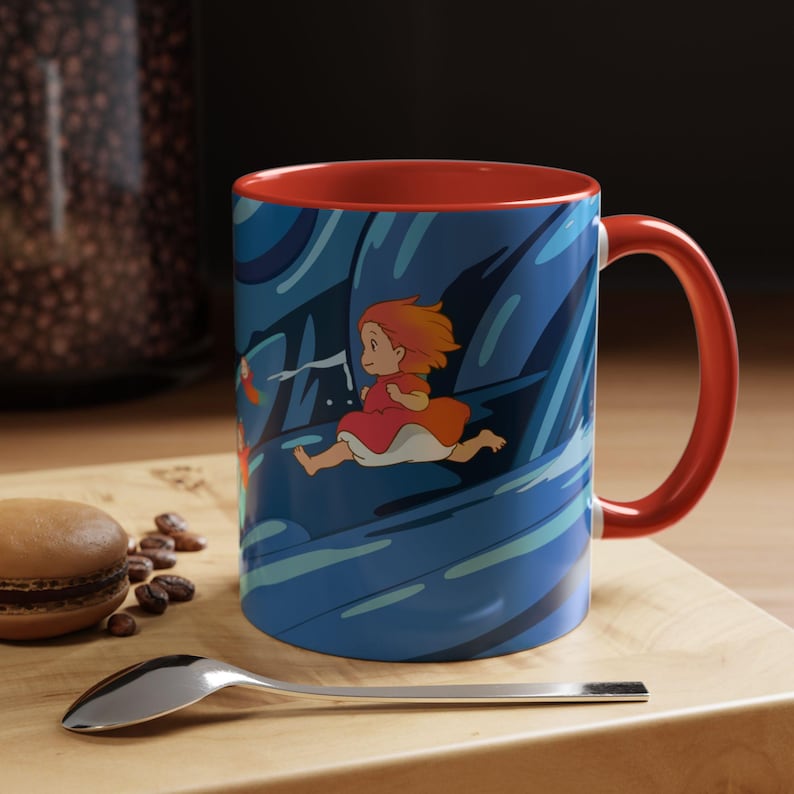 Kawaii Ponyo Inspired Mug | Ghibli Anime Ceramic Cup | Studio Fan Art Coffee Mug image 3