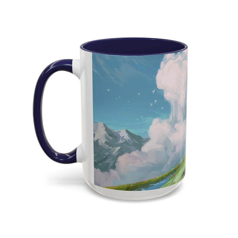 Howl och Sofie-mugg | Howls rörliga slott keramikmugg | Ghibli Anime fanart keramikkaffekopp bild 7