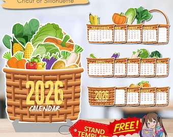 2026 Vegetable Calendar Printable: DIY Kitchen Decor (Digital Download, Cricut Ready)
