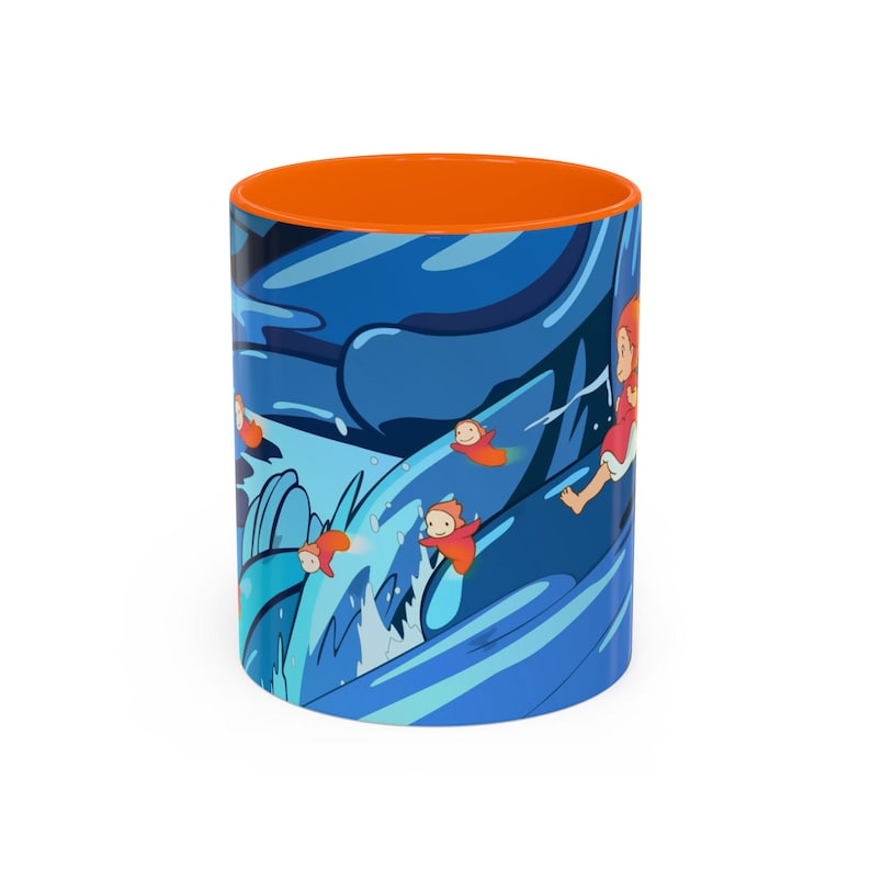 Kawaii Ponyo Inspired Mug | Ghibli Anime Ceramic Cup | Studio Fan Art Coffee Mug image 4