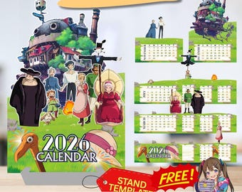 2026 Howl's Moving Castle Calendar- Ghibli Inspired Printable Calendar | Cricut and Silhouette Cut File | Instant Download