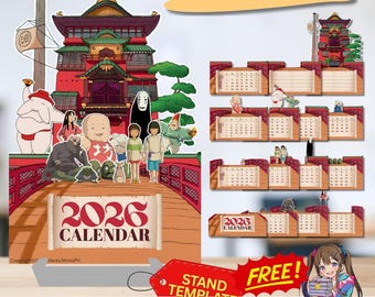 2026 Spirited Away Calendar- Ghibli Inspired Printable Calendar | Cricut and Silhouette Cut File | Instant Download