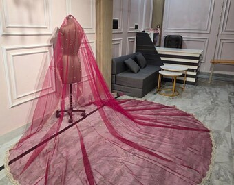 Net Dupatta – Simple Bridal Veil, Sheer Wedding Scarf, Lightweight Shawl