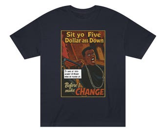 Nino Brown Sit Yo Five Dollar Ass Down, Comic Style, Graphic Teem, New Jack City, Streetwear, Match Sneakers